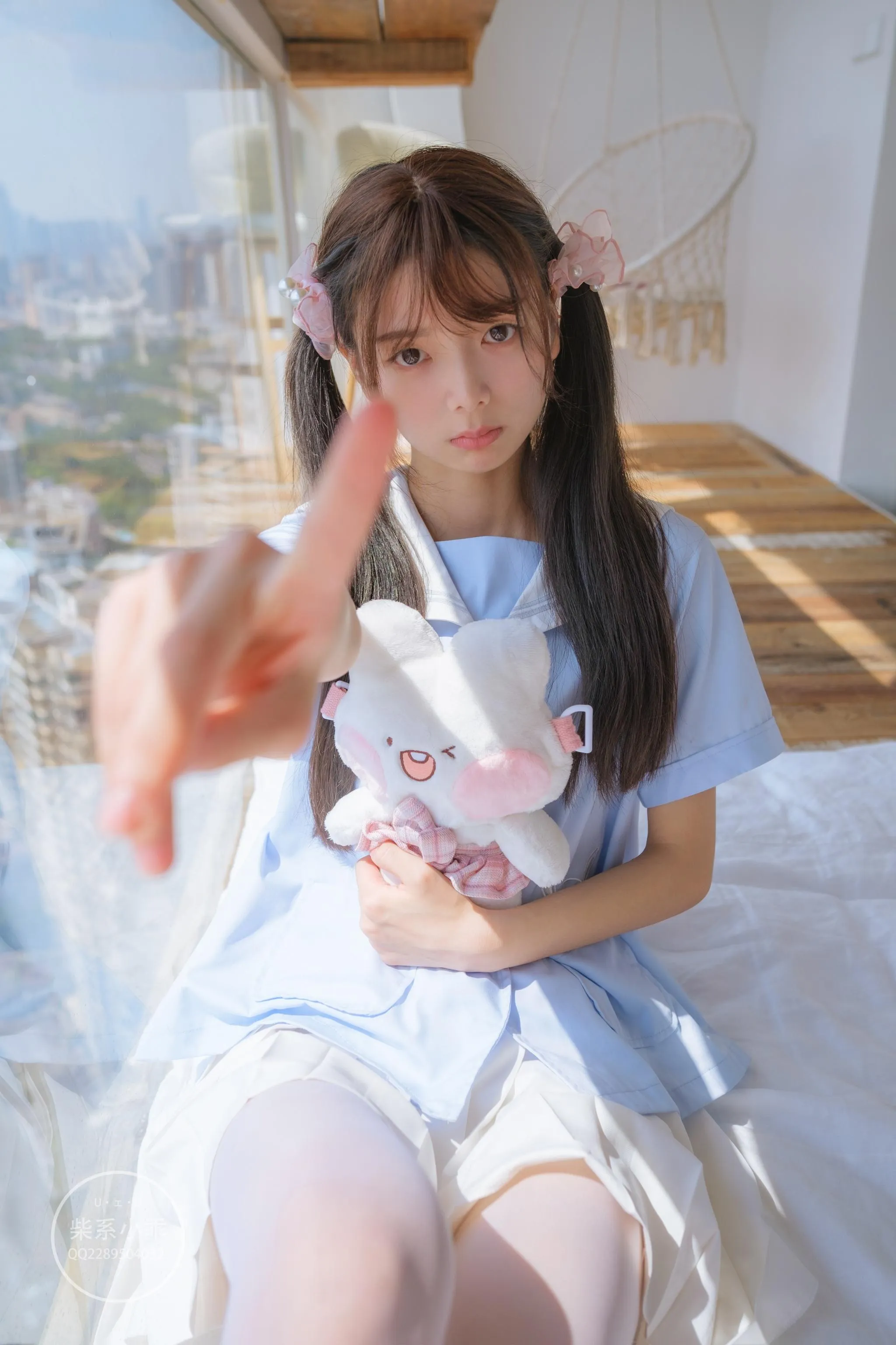 稚乖画册 – NO.01 晴空01 白丝双马尾jk [79P]插图4